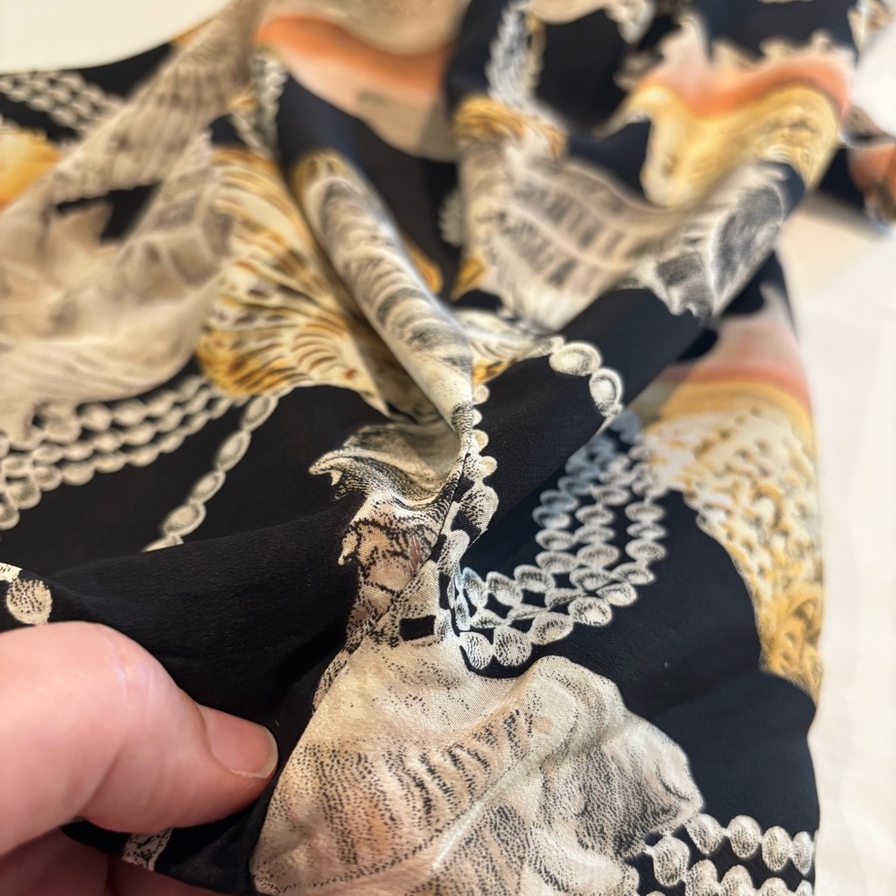 VTG 80s/90s Silk Nautical/Baroque/Coastal Grandma Blouse Size 12 - Picture 8 of 9